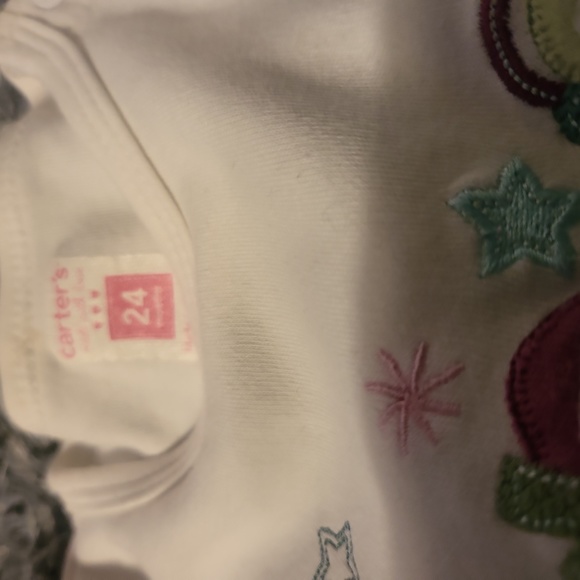 Duo: Calvin Klien Velour Hoodie/Jacket & Carters Longsleeve Onsie Both 24mth - Picture 5 of 6